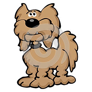 Cute Cartoon Labradoodle Dog Cartoon Isolated Vector Illustration