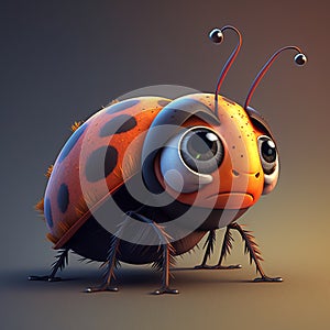 Cute Cartoon Lasy Bug Character