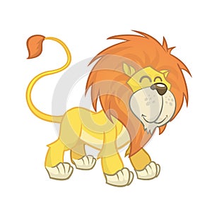 Cute cartoon lion. Vector isolated.