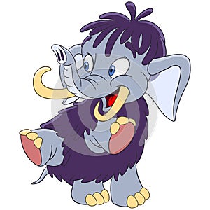 Cute cartoon mammoth