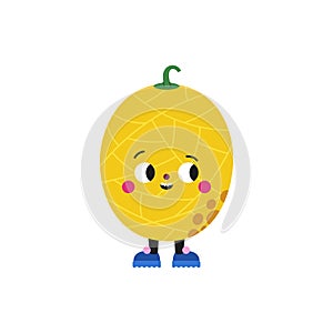 Cute cartoon melon illustration on a white background