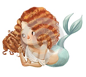 Cute cartoon mermaid