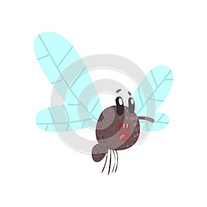 Cute cartoon midge character vector Illustration photo