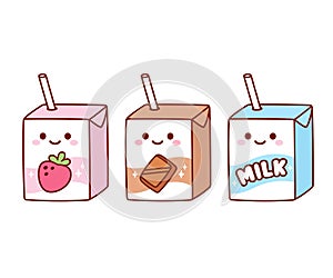 Cute cartoon milk box set