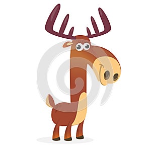 Cute cartoon moose character.