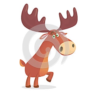 Cute cartoon moose character.