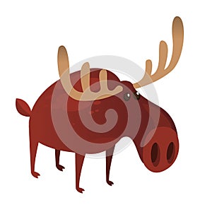 Cute cartoon moose character