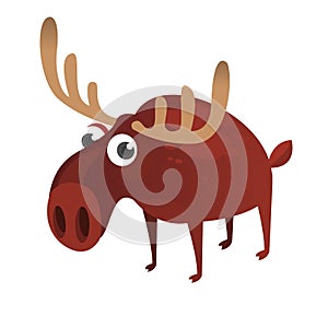 Cute cartoon moose character