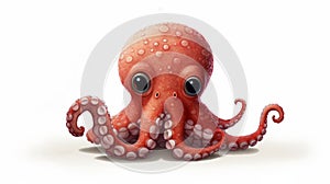 Cute Cartoon Octopus Illustration In The Style Of Adi Granov