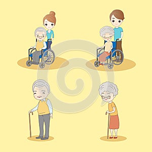 Cute cartoon old people