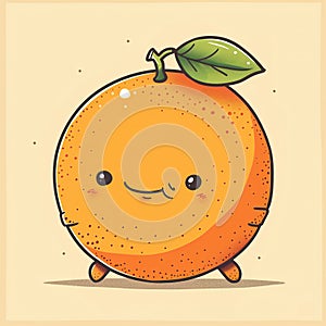 Cute cartoon orange fruit illustration