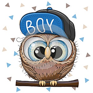 Cute Cartoon Owl in a cap