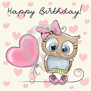 Cute Cartoon Owl Girl photo