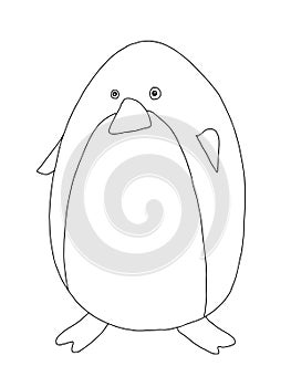 Cute cartoon, penguin  animal illustration  white background