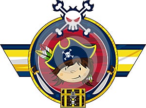 Cute Cartoon Pirate Badge