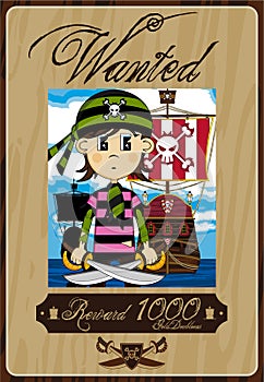 Cute Cartoon Pirate Poster