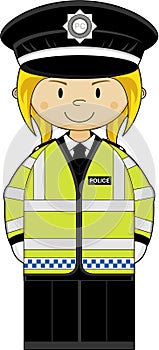 Cute Cartoon Policewoman