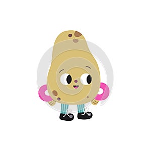 Cute cartoon potato illustration on a white background