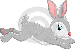 Cute cartoon rabbit running