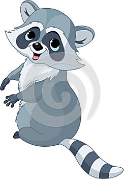 Cute cartoon raccoon