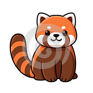 Cute cartoon Red Panda photo