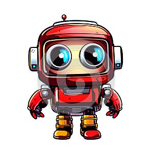 Cute cartoon Robot. Funny cyborg.