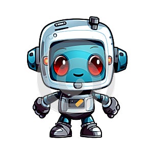 Cute cartoon Robot. Funny cyborg.