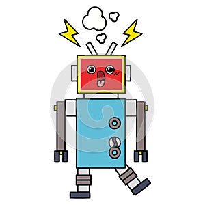 cute cartoon of a robot malfunction