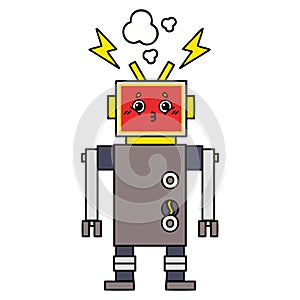 cute cartoon robot malfunction