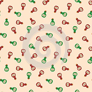 Cute Cartoon Rum bottle Seamless Pattern background. Vector illustration