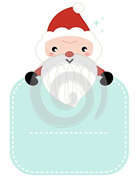 Cute cartoon Santa holding blank