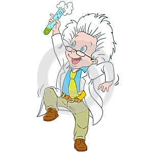 Cute cartoon scientist