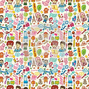 Cute cartoon seamless pattern