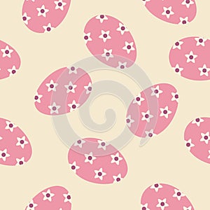 Cute cartoon seamless pattern easter eggs.Vector illustration.