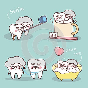 Cute cartoon senior tooth