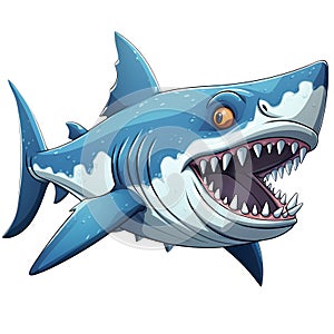 Cute Cartoon Shark Caricatures Clipart Illustration AI Generative