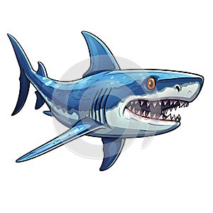 Cute Cartoon Shark Caricatures Clipart Illustration AI Generative