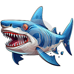 Cute Cartoon Shark Caricatures Clipart Illustration AI Generative