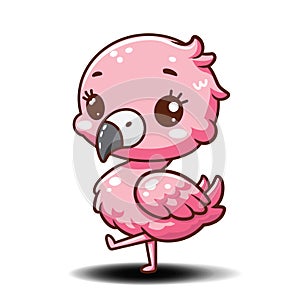 cute cartoon shibi flamingo character