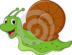 Cute cartoon snail photo