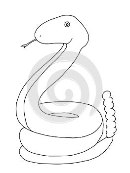 Cute cartoon,snake  animal illustration  white background