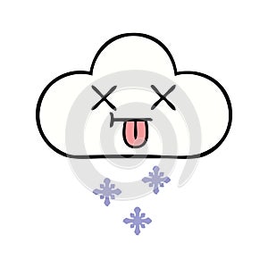 Cute cartoon snow cloud