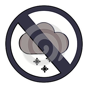 cute cartoon snow cloud warning sign
