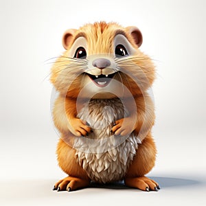 Cute Cartoon Squirrel 3d Illustration - Realistic And Hyper-detailed Renderings