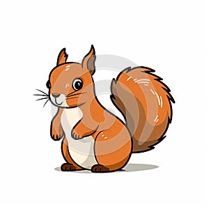 Cute Cartoon Squirrel On White Background