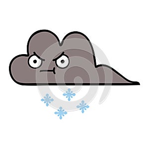 cute cartoon of a storm snow cloud