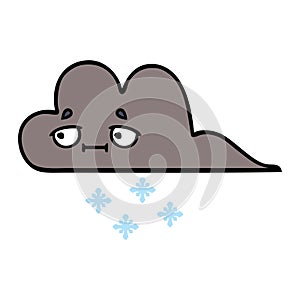 cute cartoon storm snow cloud