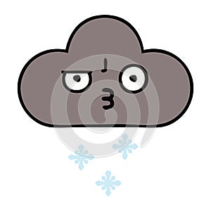 cute cartoon of a storm snow cloud