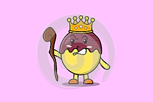 Cute cartoon Sweet potato king with golden crown