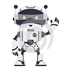 Cute Cartoon techology Ai robot flat